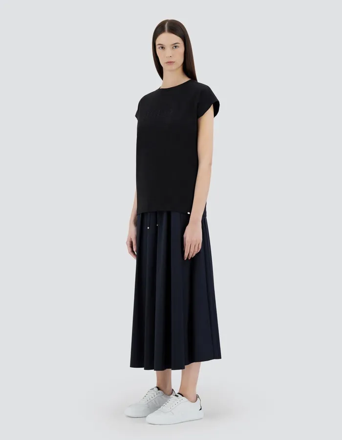 Herno TSHIRT IN INTERLOCKJERSEY Black Women Tshirts and Tops