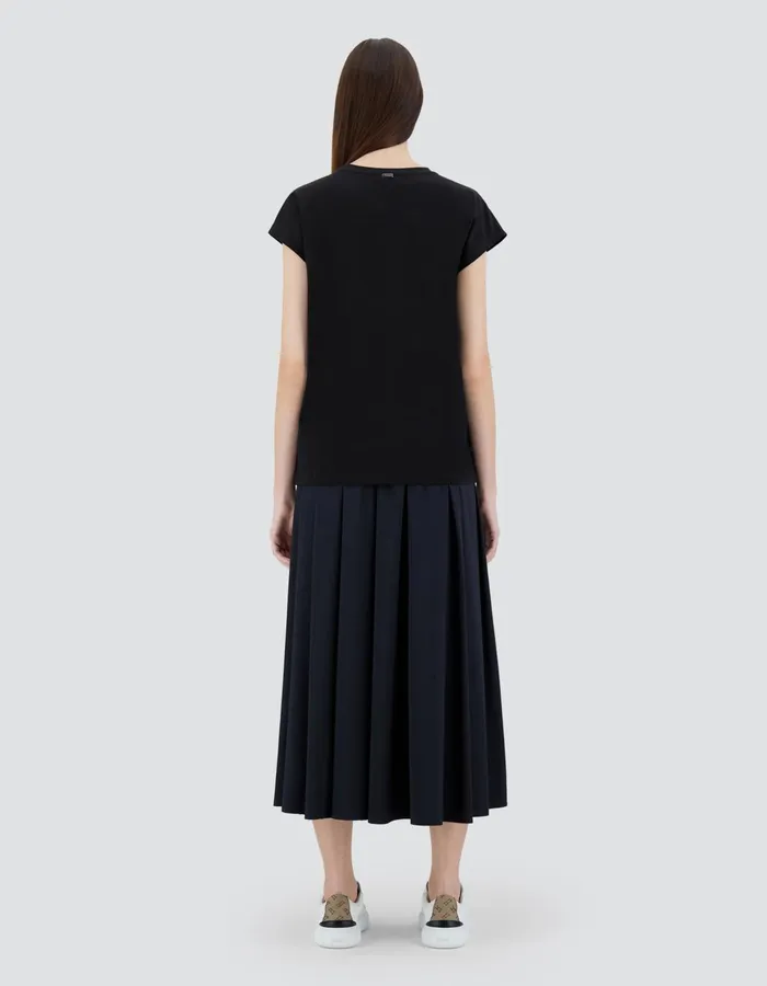 Herno TSHIRT IN INTERLOCKJERSEY Black Women Tshirts and Tops