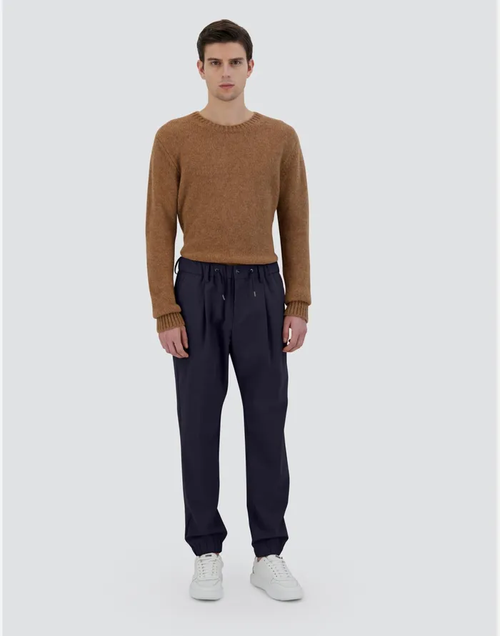 Herno TROUSERS IN CREPE FLUID Navy Blue Men Trousers