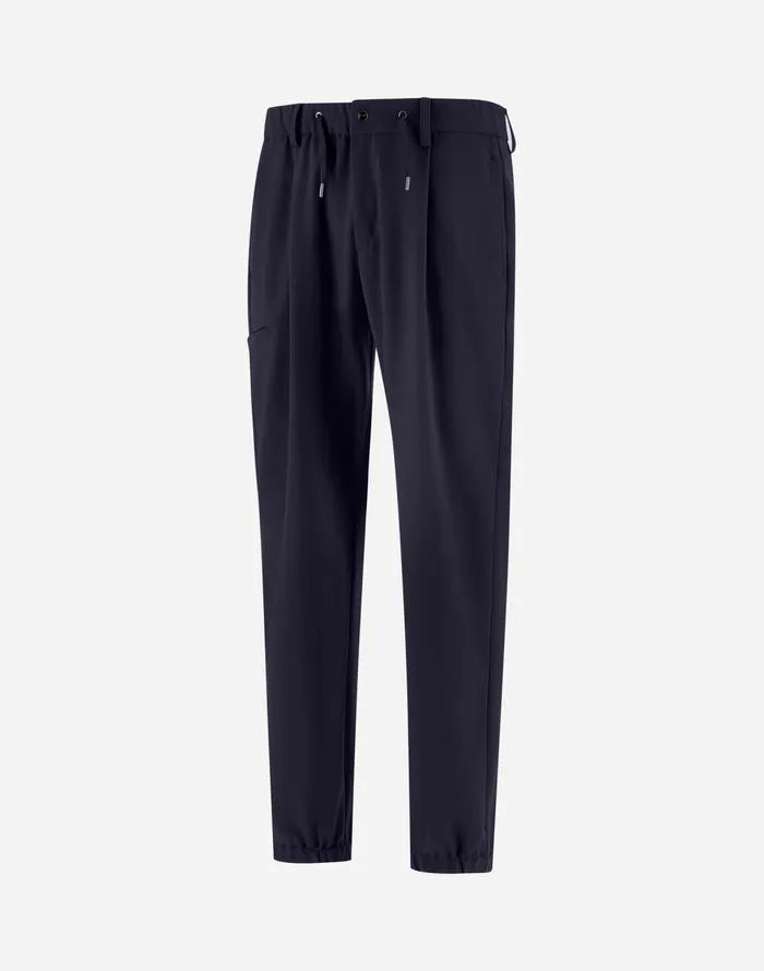 Herno TROUSERS IN CREPE FLUID Navy Blue Men Trousers