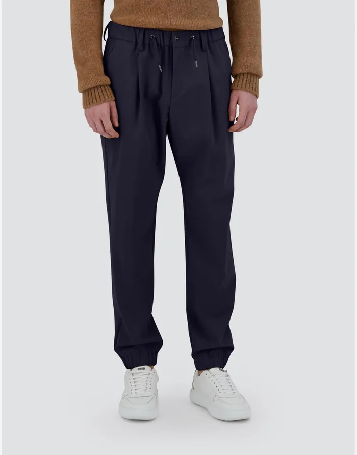 Herno TROUSERS IN CREPE FLUID Navy Blue Men Trousers