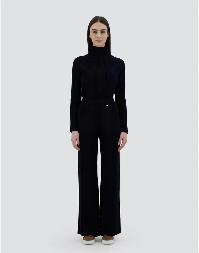 Herno TROUSERS IN ENDLESS Dark Blue Women Knitwear