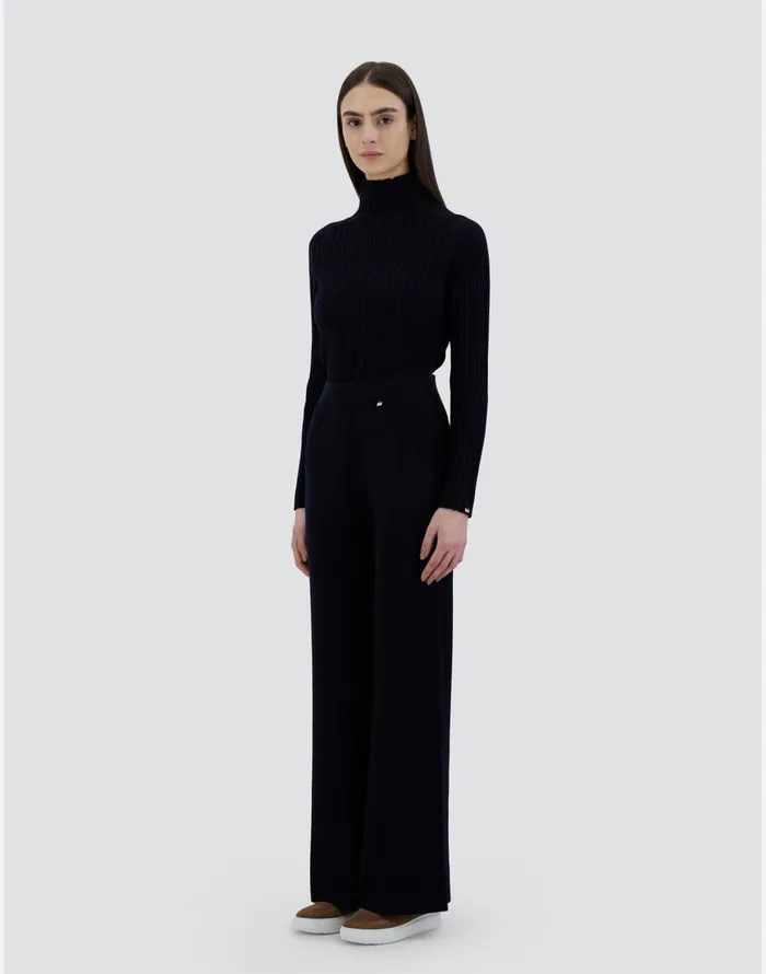 Herno TROUSERS IN ENDLESS Dark Blue Women Knitwear