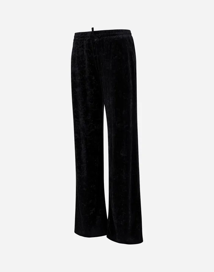 Herno TROUSERS IN MARBLEDVELVET Black Women Trousers
