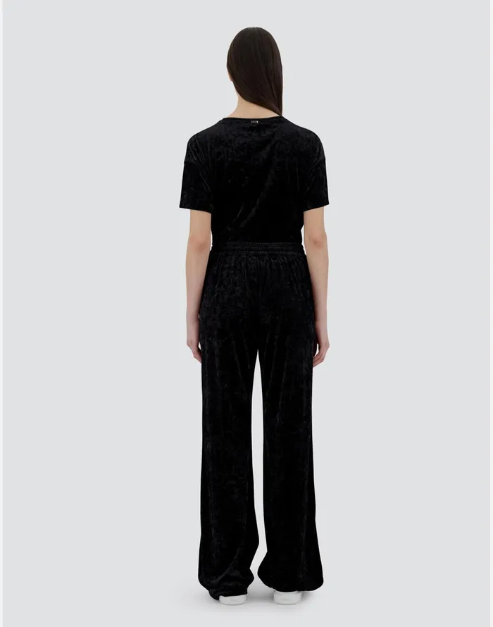 Herno TROUSERS IN MARBLEDVELVET Black Women Trousers