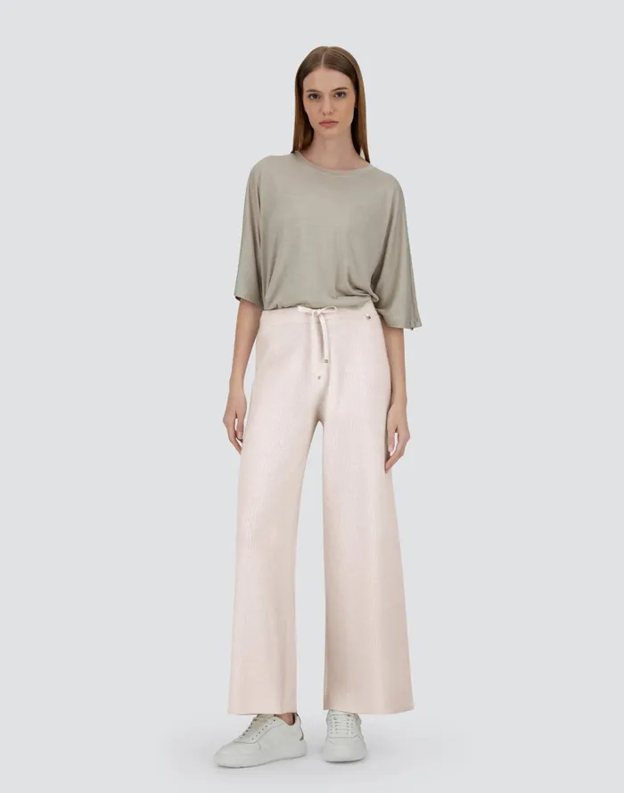 Herno TROUSERS IN RIBBED WOOL CASHMERE Chantilly Women Knitwear