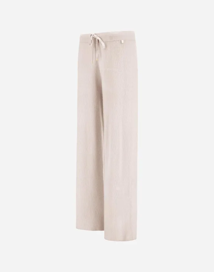 Herno TROUSERS IN RIBBED WOOL CASHMERE Chantilly Women Knitwear