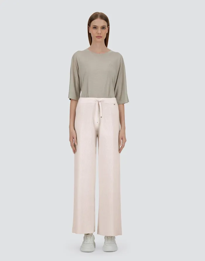 Herno TROUSERS IN RIBBED WOOL CASHMERE Chantilly Women Knitwear
