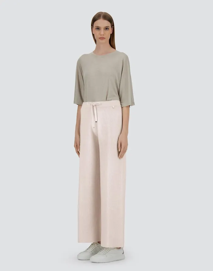 Herno TROUSERS IN RIBBED WOOL CASHMERE Chantilly Women Knitwear