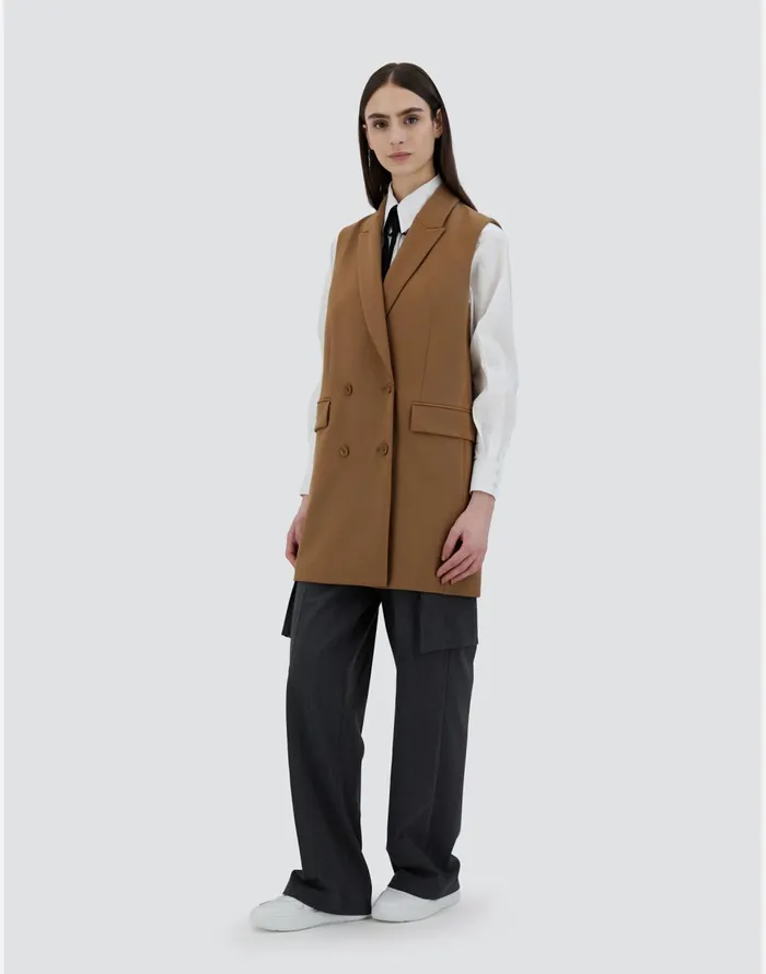 Herno VEST IN EVERYDAY Camel Women Vests