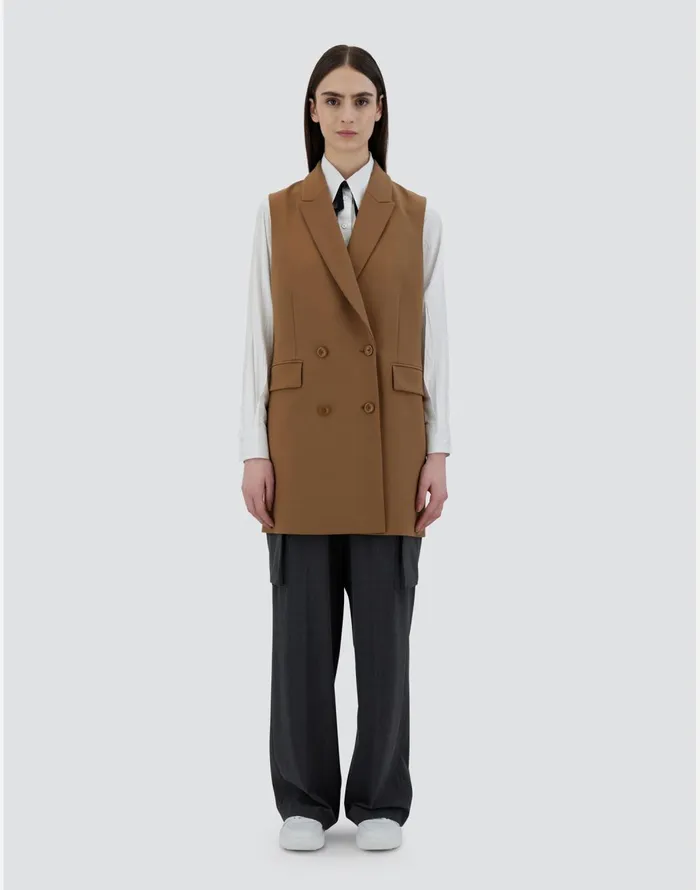 Herno VEST IN EVERYDAY Camel Women Vests