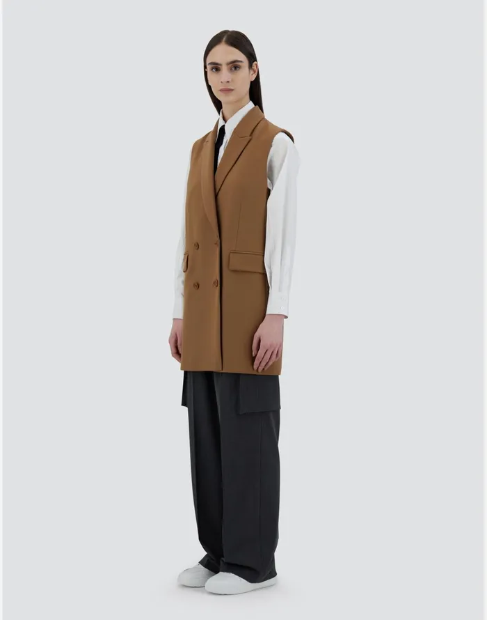 Herno VEST IN EVERYDAY Camel Women Vests