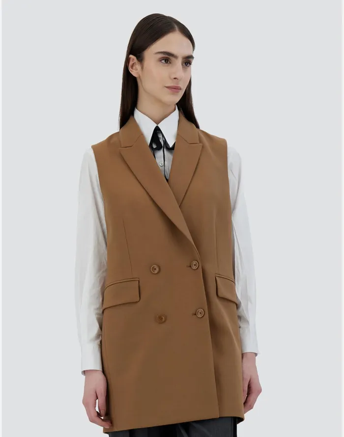Herno VEST IN EVERYDAY Camel Women Vests