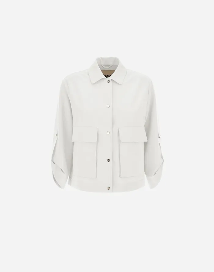 Herno VISCOSEEFFECT SHACKET Grey Pearl Women Shackets