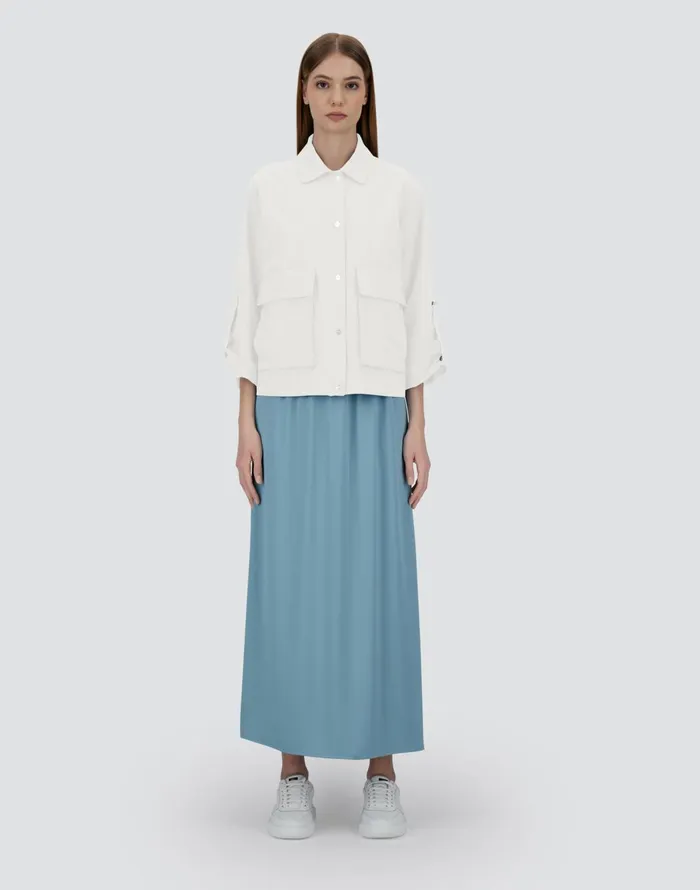 Herno VISCOSEEFFECT SHACKET Grey Pearl Women Shackets