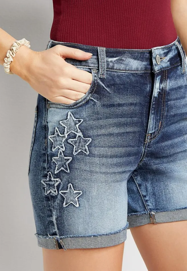 High Rise Medium Star Applique 5In Short Women Maurices Bottoms