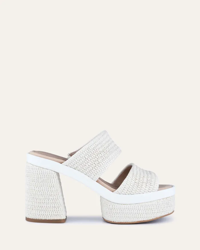 HIGH SANDALS Women Felicity high heel platform sandals off white raffia jomercer
