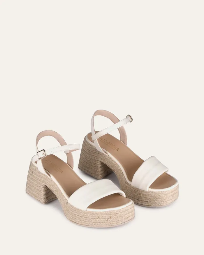 HIGH SANDALS Women jomercer Fairfax high heel espadrille sandals white leather HIGH SANDALS Women jomercer Fairfax high heel espadrille sandals white leather