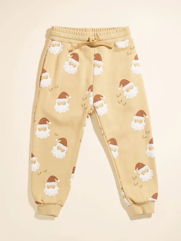 Ho Ho Santa Jogger Sweatpants By Rylee Cru Gold Boy Altar039d State Bottoms