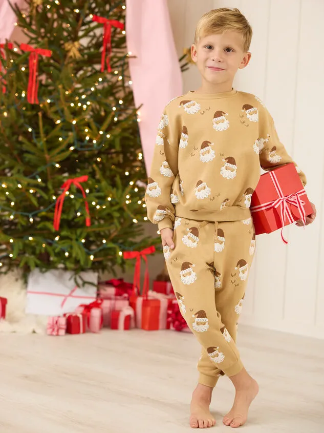 Ho Ho Santa Sweatshirt By Rylee Cru Gold Boy Altar039d State Tops