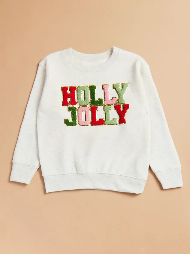 Holly Jolly Sweatshirt Natural Girl Altar039d State Tops