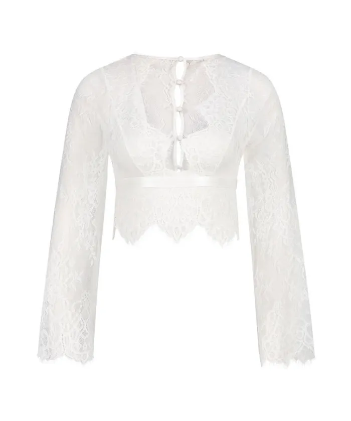 Hunkemller Allover Lace Top 8211 White 8211 Women Hunkemller Allover Lace Top 8211 White 8211 Women
