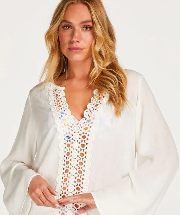 Hunkemller Beach Lace Tunic 8211 White White 8211 Women
