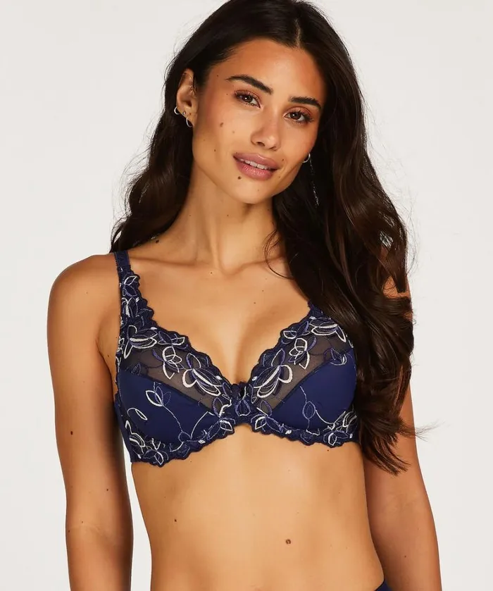 Hunkemller Diva NonPadded Underwired Bra 8211 Blue Blue 8211 Women