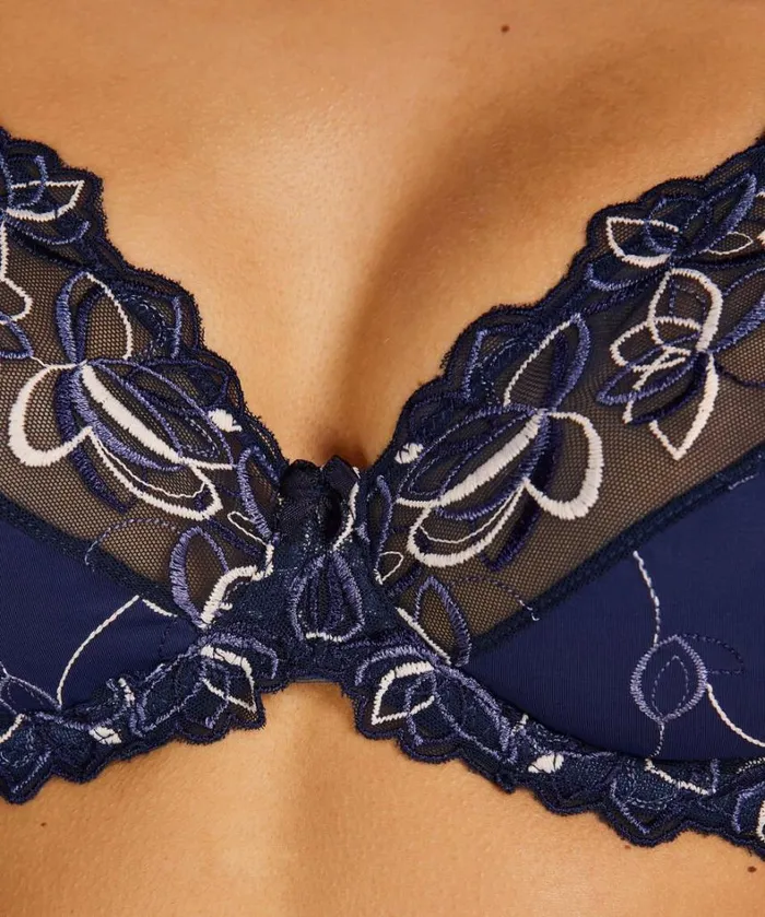 Hunkemller Diva NonPadded Underwired Bra 8211 Blue Blue 8211 Women Hunkemller Diva NonPadded Underwired Bra 8211 Blue Blue 8211 Women