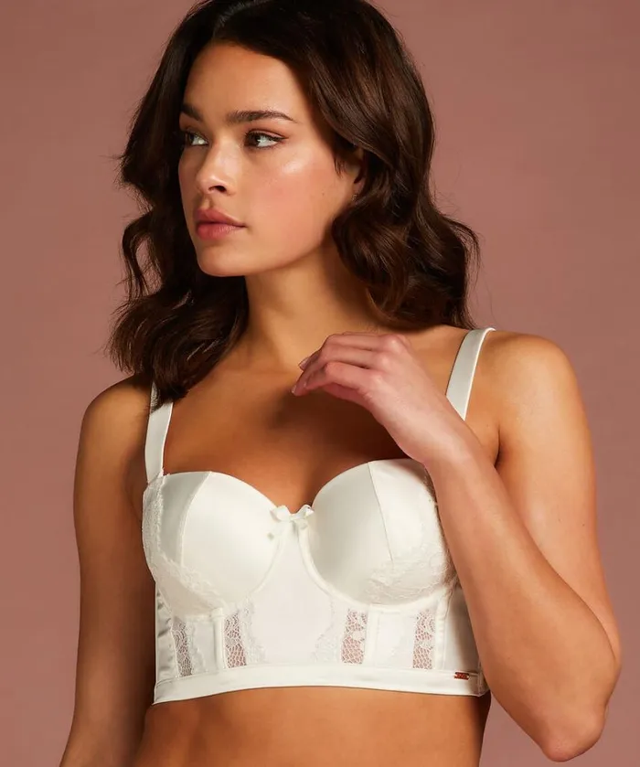 Hunkemller Florencia Padded Longline Underwired Bra 8211 White White 8211 Women