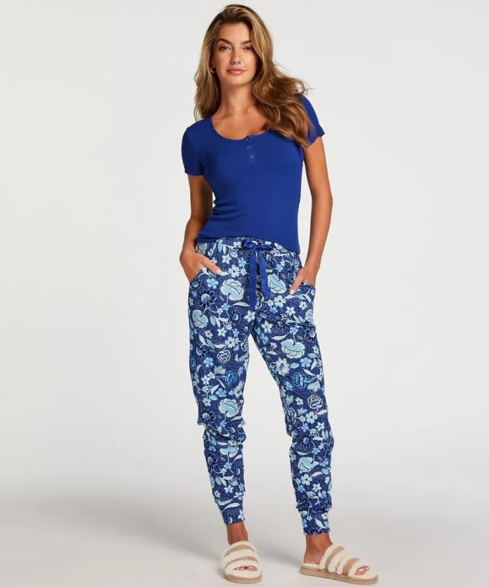 Hunkemller Henley Short Sleeved Pyjama Top 8211 Blue Blue 8211 Women Hunkemller Henley Short Sleeved Pyjama Top 8211 Blue Blue 8211 Women