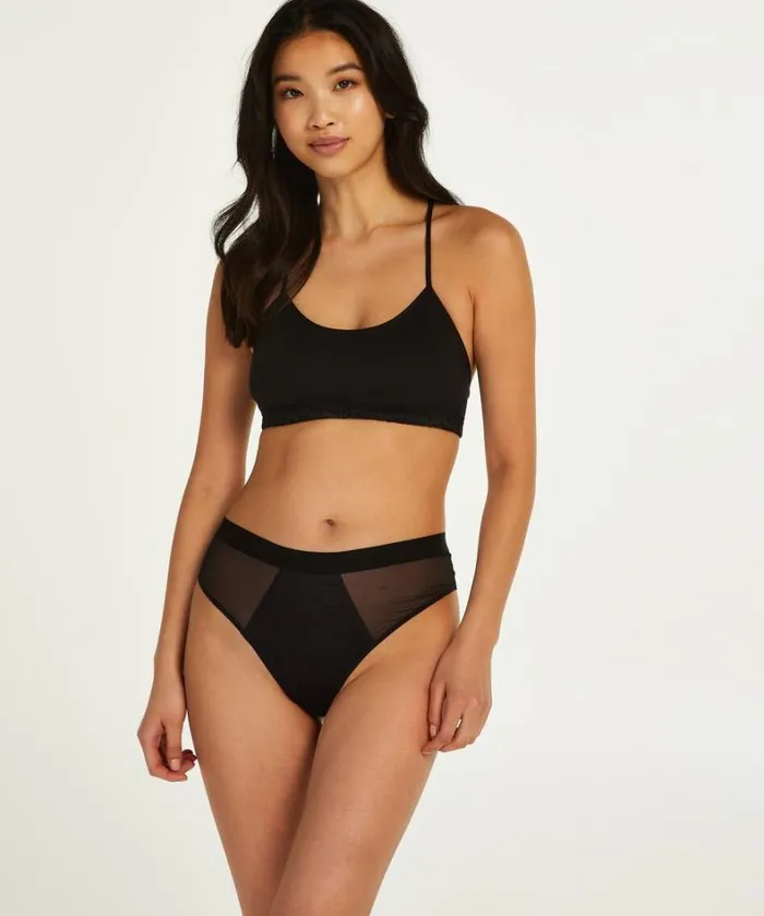 Hunkemller HighCut Invisible Mesh Thong 8211 Black Black 8211 Women