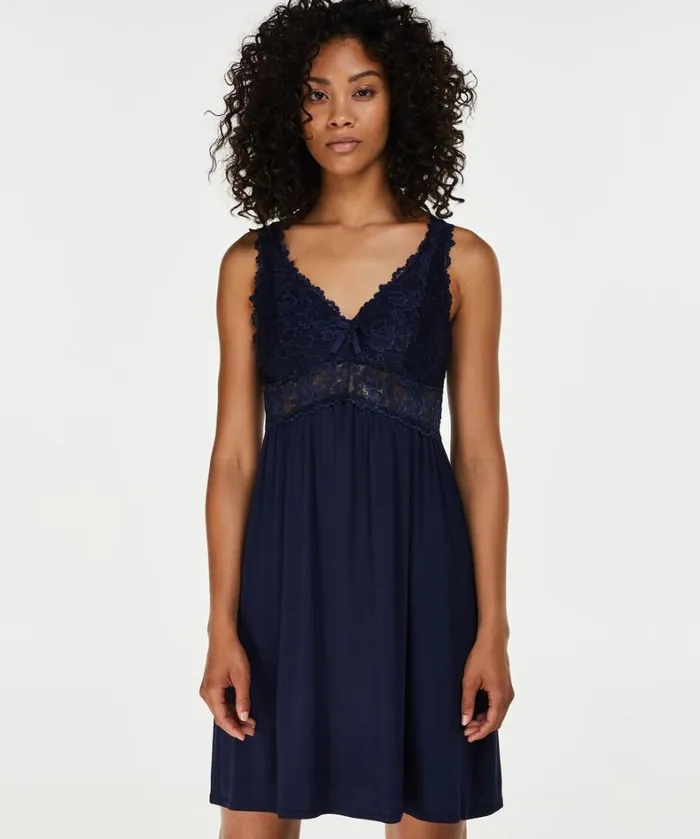 Hunkemller Modal Lace Slip Dress 8211 Blue Blue 8211 Women