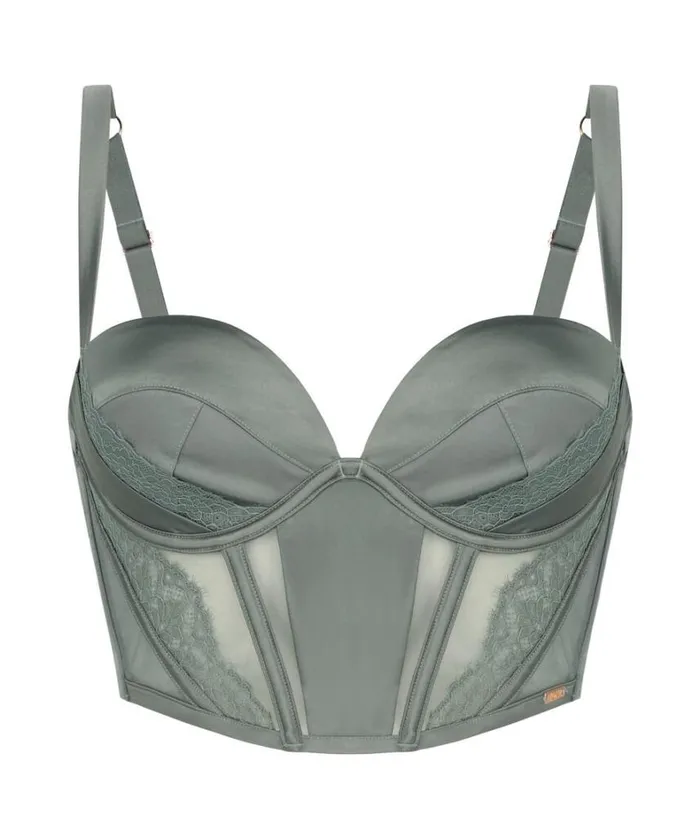 Hunkemller Nicole Padded Underwired Longline Bra 8211 Green Green 8211 Women Hunkemller Nicole Padded Underwired Longline Bra 8211 Green Green 8211 Women