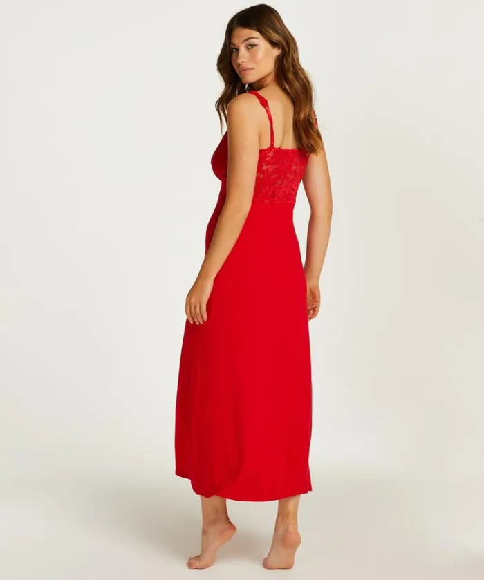 Hunkemller Nora Lace Long Slip Dress 8211 Red Red 8211 Women Hunkemller Nora Lace Long Slip Dress 8211 Red Red 8211 Women