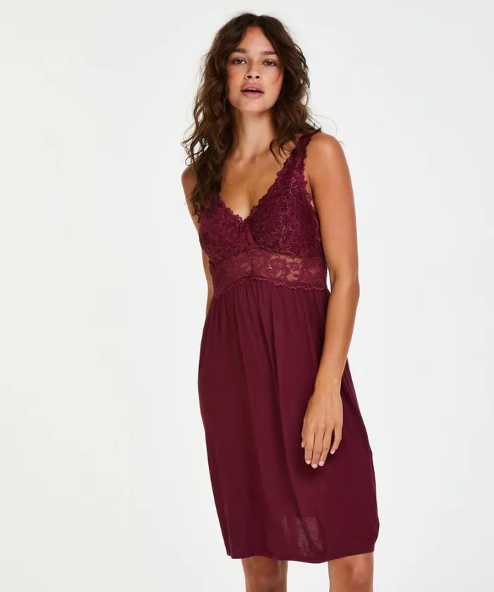 Hunkemller Nora Lace Slip Dress 8211 Purple Purple 8211 Women