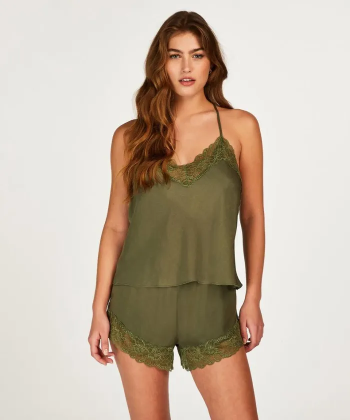 Hunkemller Satin Cami Top 8211 Green Green 8211 Women Hunkemller Satin Cami Top 8211 Green Green 8211 Women