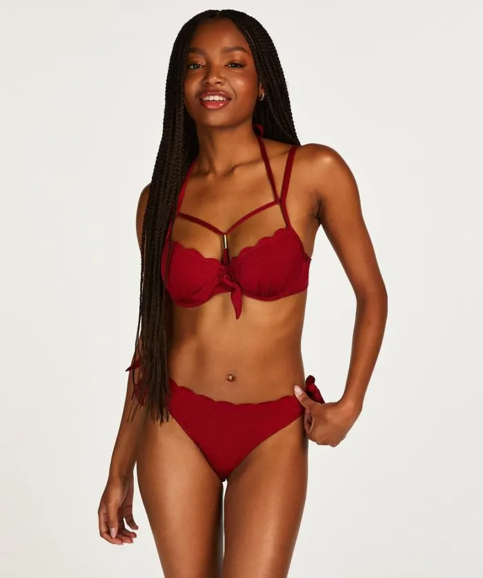 Hunkemller Scallop Bikini Bottoms 8211 Red Red 8211 Women