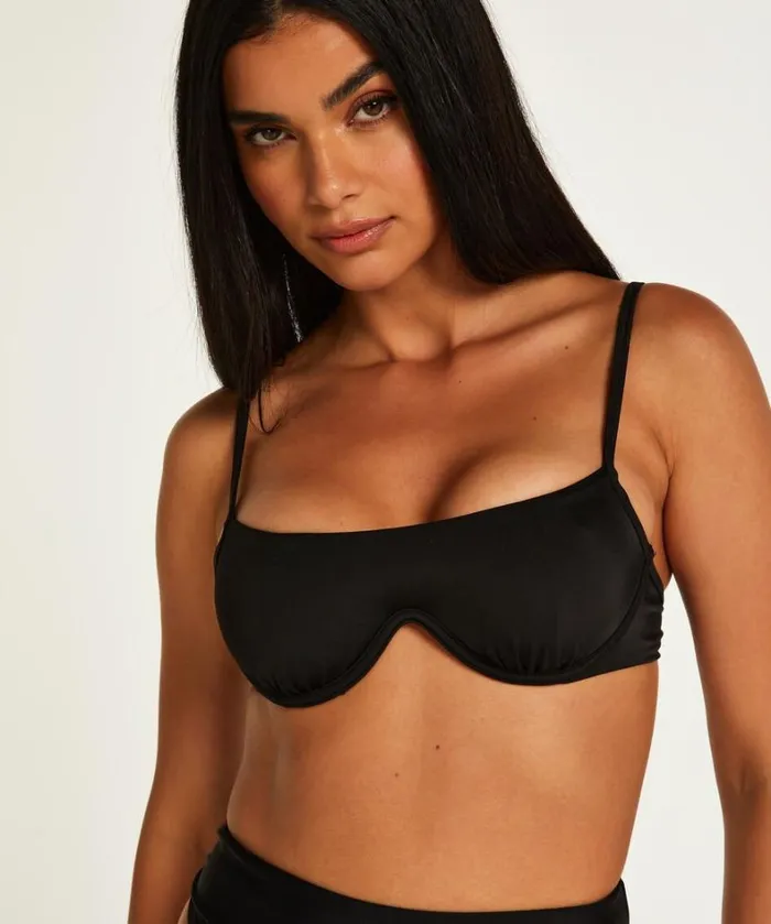 Hunkemller Sicily Nonpadded Underwired Bikini Top 8211 Black Black 8211 Women Hunkemller Sicily Nonpadded Underwired Bikini Top 8211 Black Black 8211 Women