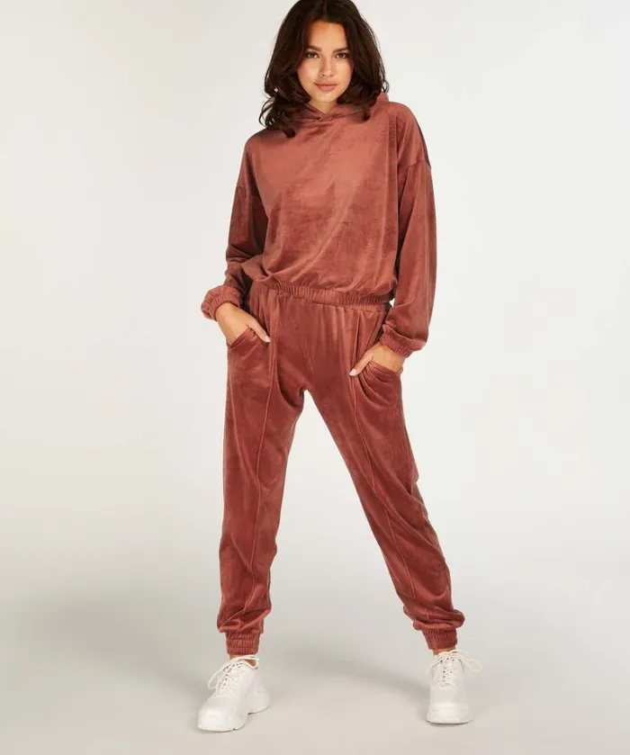 Hunkemller Tall Velours Jogging Bottoms 8211 Brown Brown 8211 Women