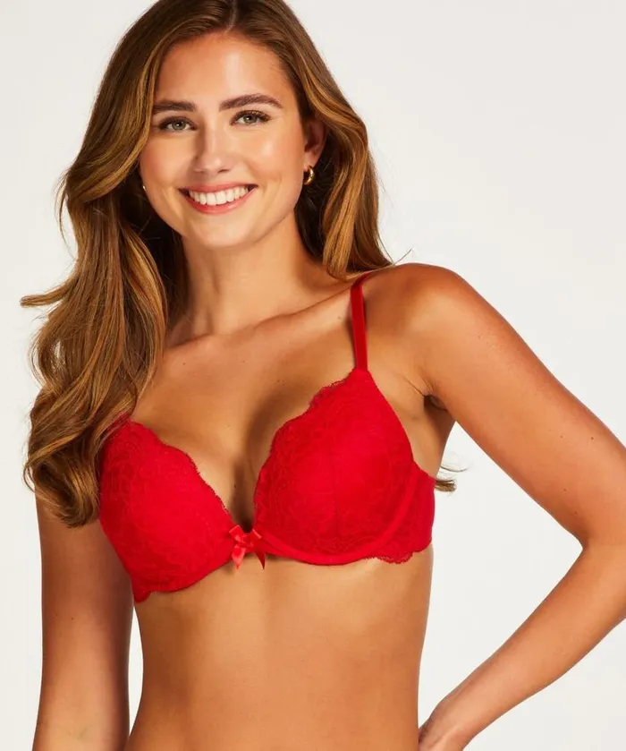 Hunkemller Teddy Padded PushUp Underwired Bra 8211 Red Red 8211 Women Hunkemller Teddy Padded PushUp Underwired Bra 8211 Red Red 8211 Women