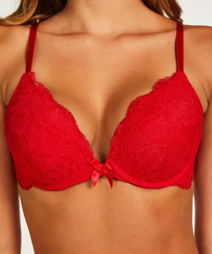 Hunkemller Teddy Padded PushUp Underwired Bra 8211 Red Red 8211 Women Hunkemller Teddy Padded PushUp Underwired Bra 8211 Red Red 8211 Women