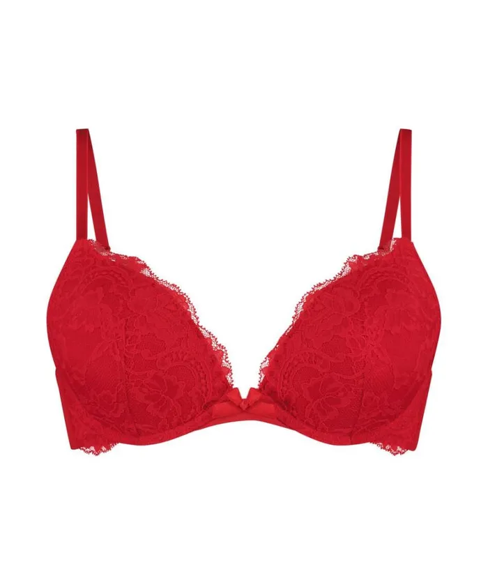 Hunkemller Teddy Padded PushUp Underwired Bra 8211 Red Red 8211 Women Hunkemller Teddy Padded PushUp Underwired Bra 8211 Red Red 8211 Women