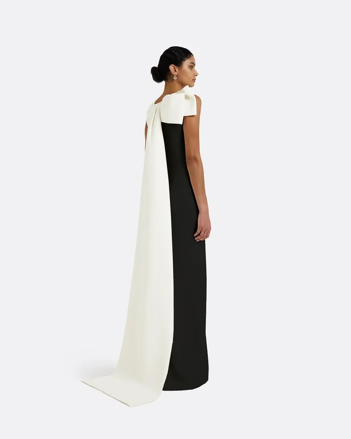 Icons Celestia Black and Ivory Long Dress Ivory On Black 8211 Safiyaa Women
