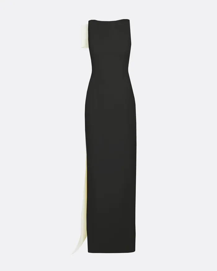 Icons Celestia Black and Ivory Long Dress Ivory On Black 8211 Safiyaa Women