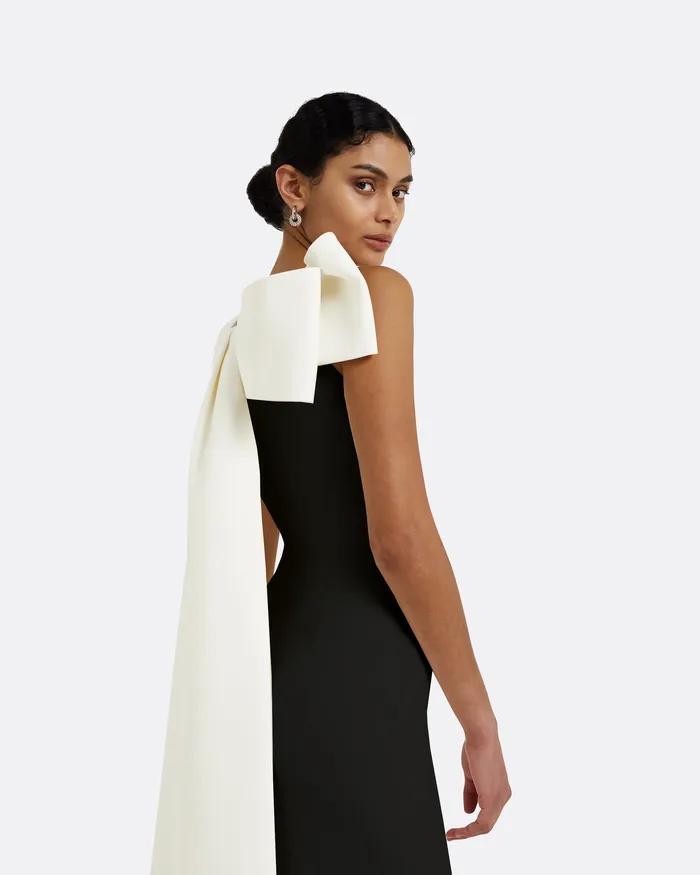Icons Celestia Black and Ivory Long Dress Ivory On Black 8211 Safiyaa Women
