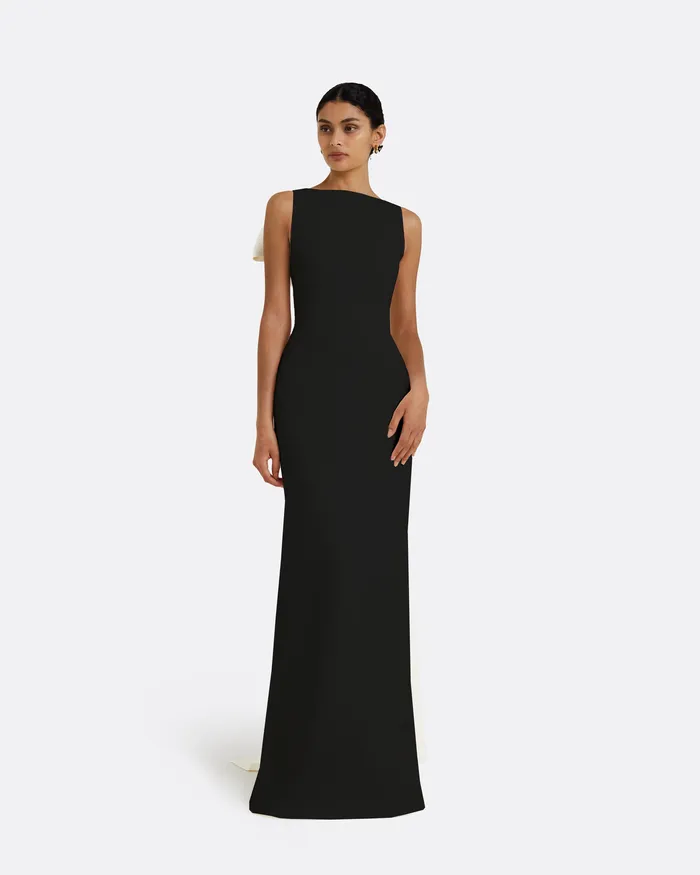 Icons Celestia Black and Ivory Long Dress Ivory On Black 8211 Safiyaa Women