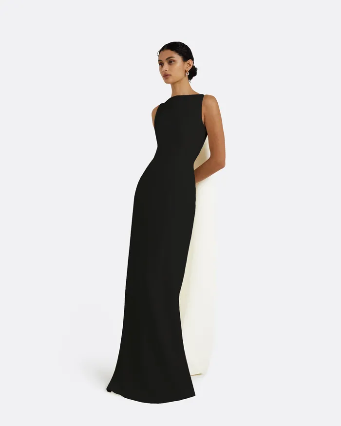 Icons Celestia Black and Ivory Long Dress Ivory On Black 8211 Safiyaa Women