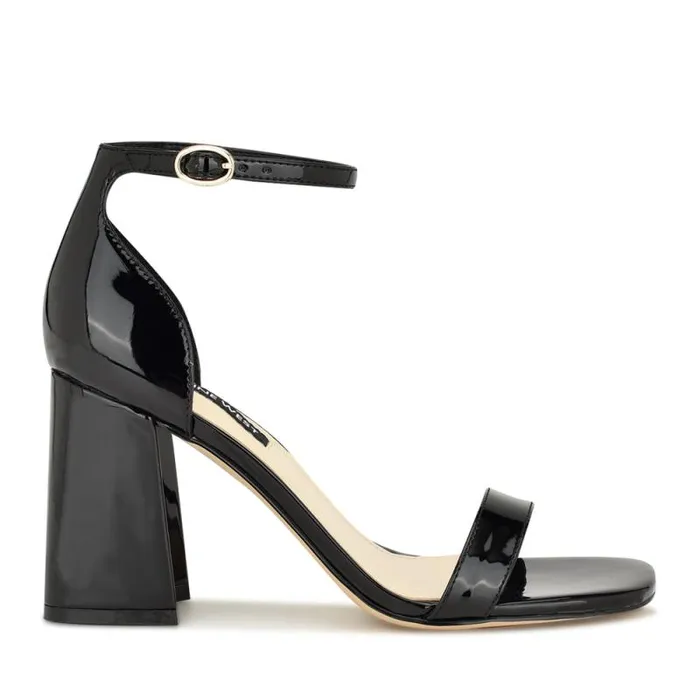 Ilea Ankle Strap Sandals Black Patent Women Nine West Sandals
