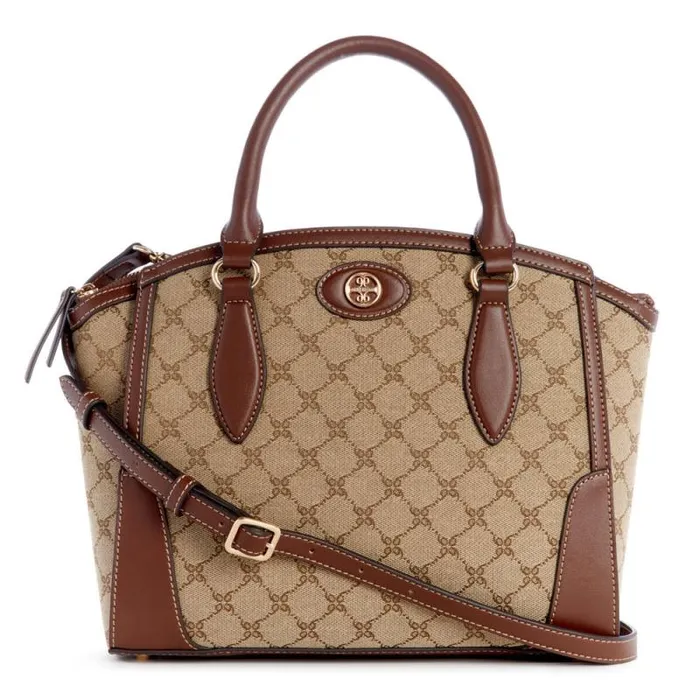 Innes Satchel Mocha Logomahogany Women Nine West Satchels and Shoulder Bags